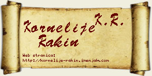Kornelije Rakin vizit kartica